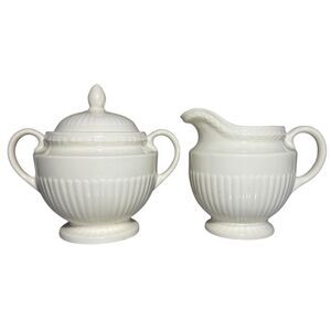 Vintage Wedgwood Etruria & Barlaston Edme Milk Creamer Jug & Sugar Bowl England